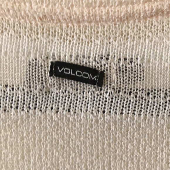 Volcom striped cream & white high low cardigan - Picture 6 of 9